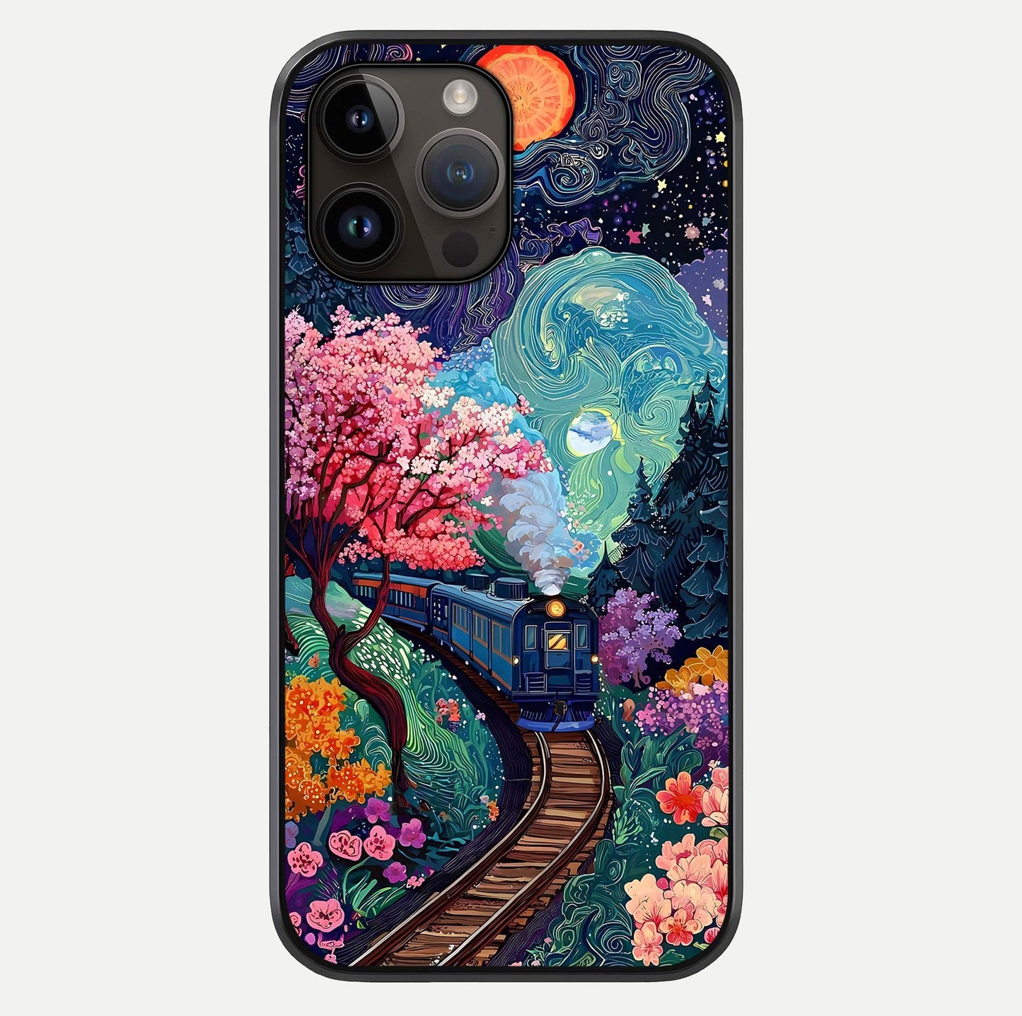 Celestial Train Journey Glass Case For iPhone 14 Pro Max by Custom World