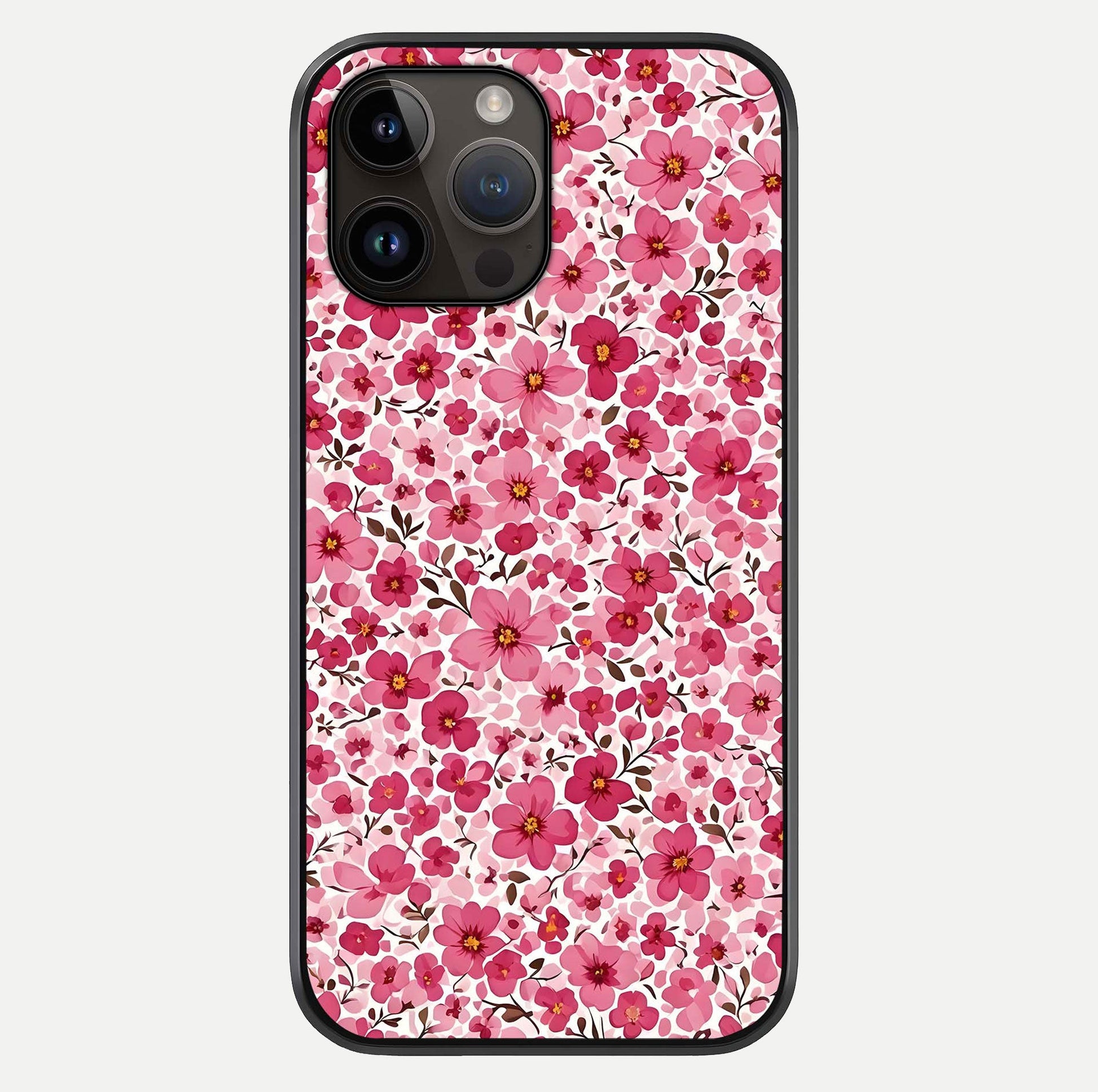 Cherry Blossom Charm Glass Case For iPhone 14 Pro Max by Custom World