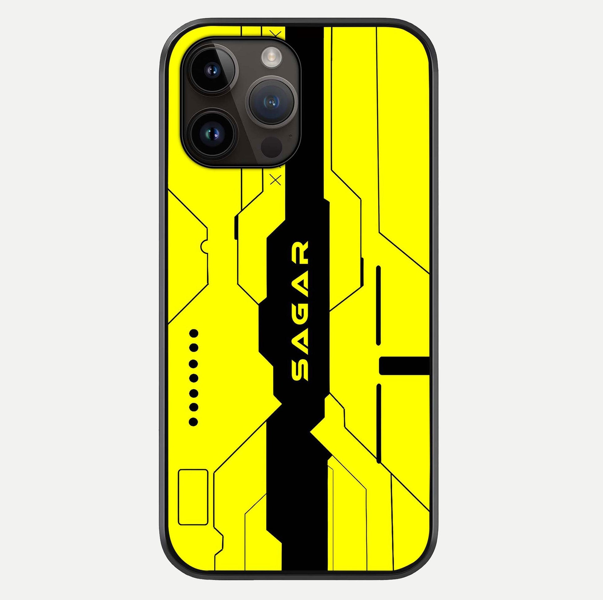 Circuit CYBERPUNK Custom Name Glass Case For iPhone 14 Pro Max by Custom World