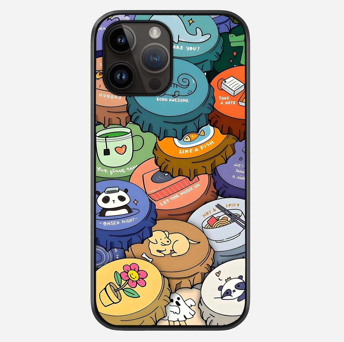 Coins Patterns Glass Case For iPhone 14 Pro Max by Custom World