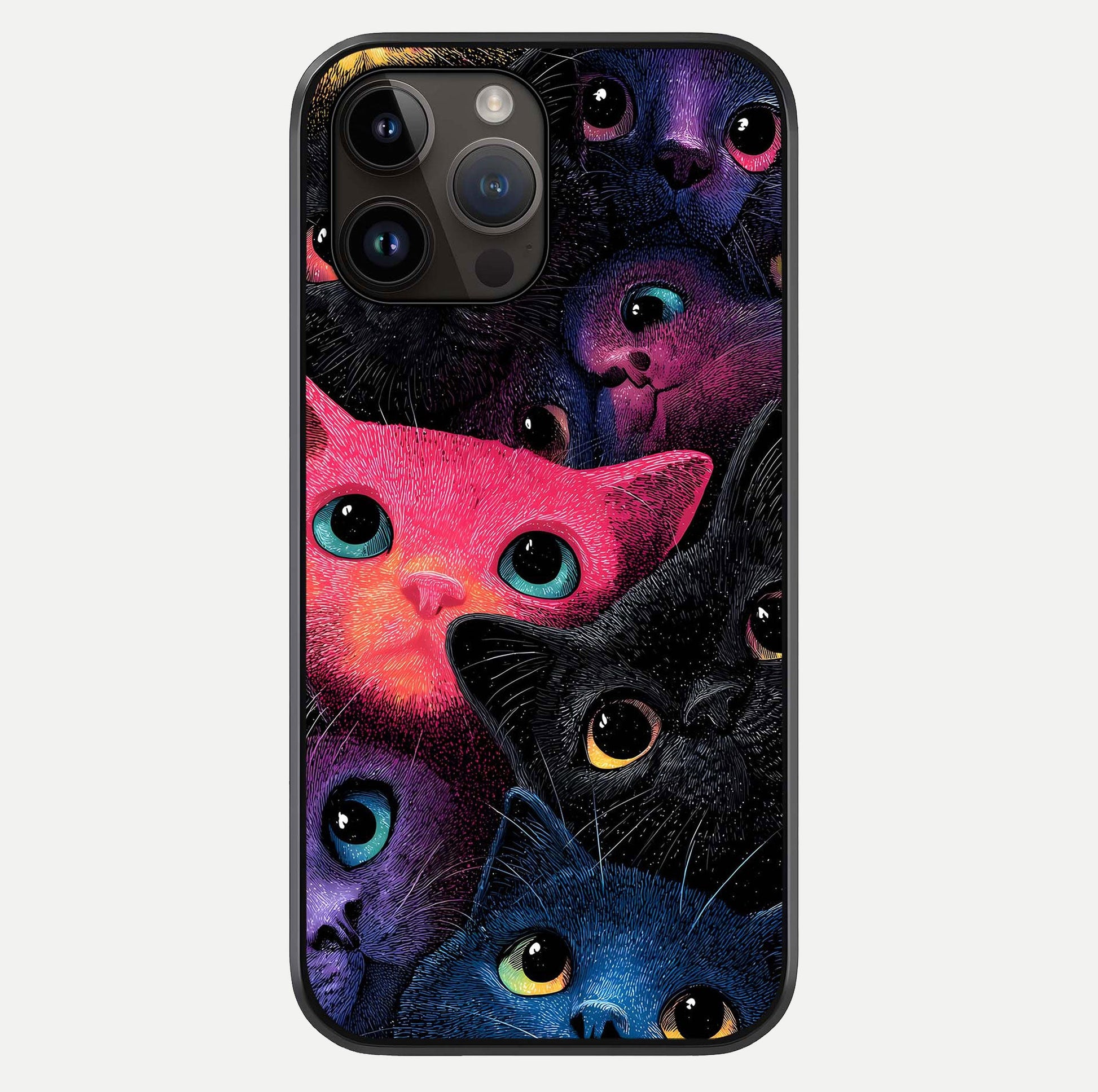 Cosmic Cats Dreams Glass Case For iPhone 14 Pro Max by Custom World