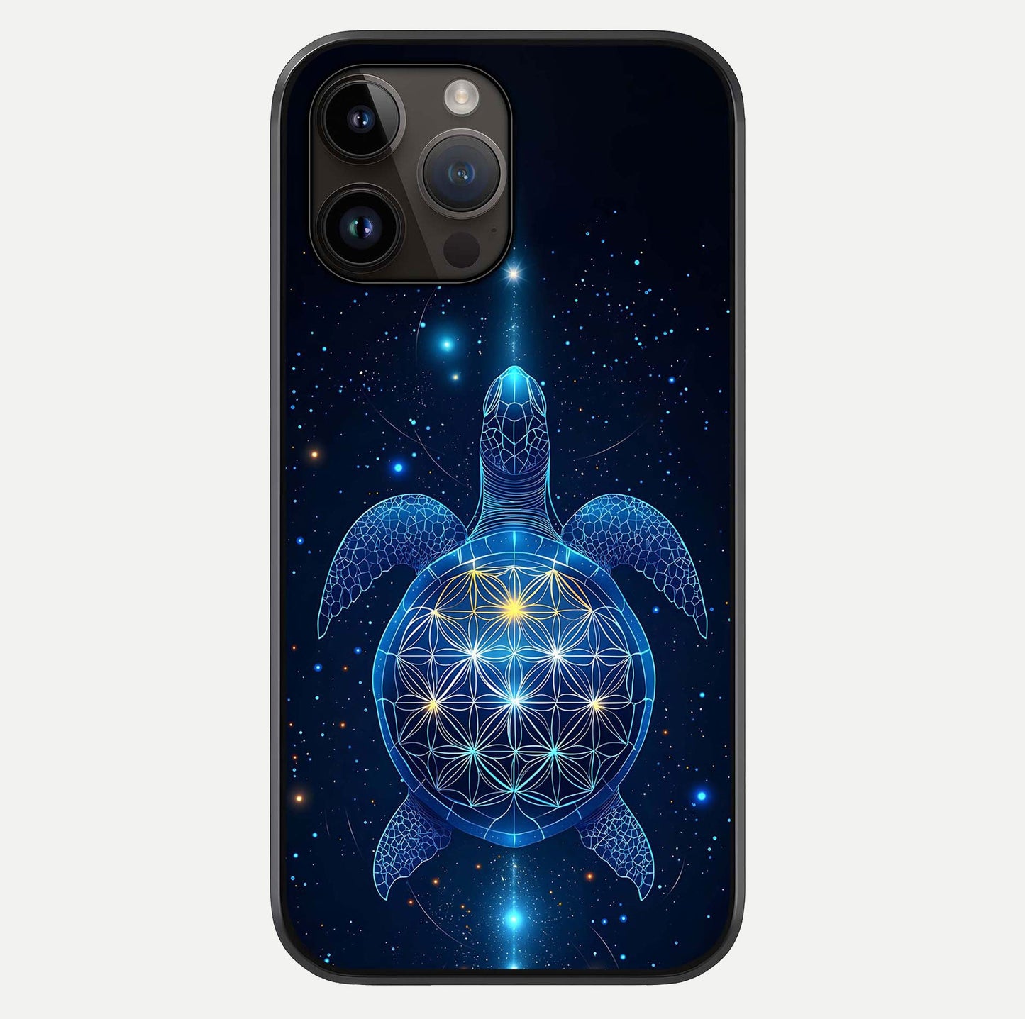 Crimson Blue Turtle Glass Case For iPhone 14 Pro Max by Custom World