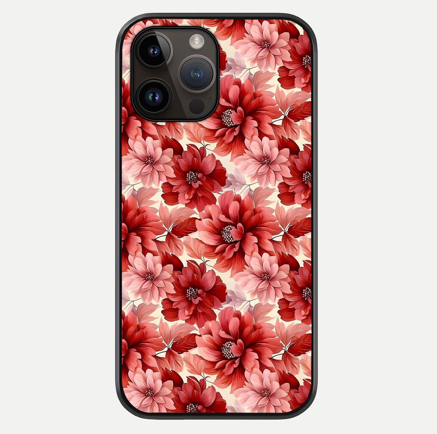 Crimson Love Petals Glass Case For iPhone 14 Pro Max by Custom World