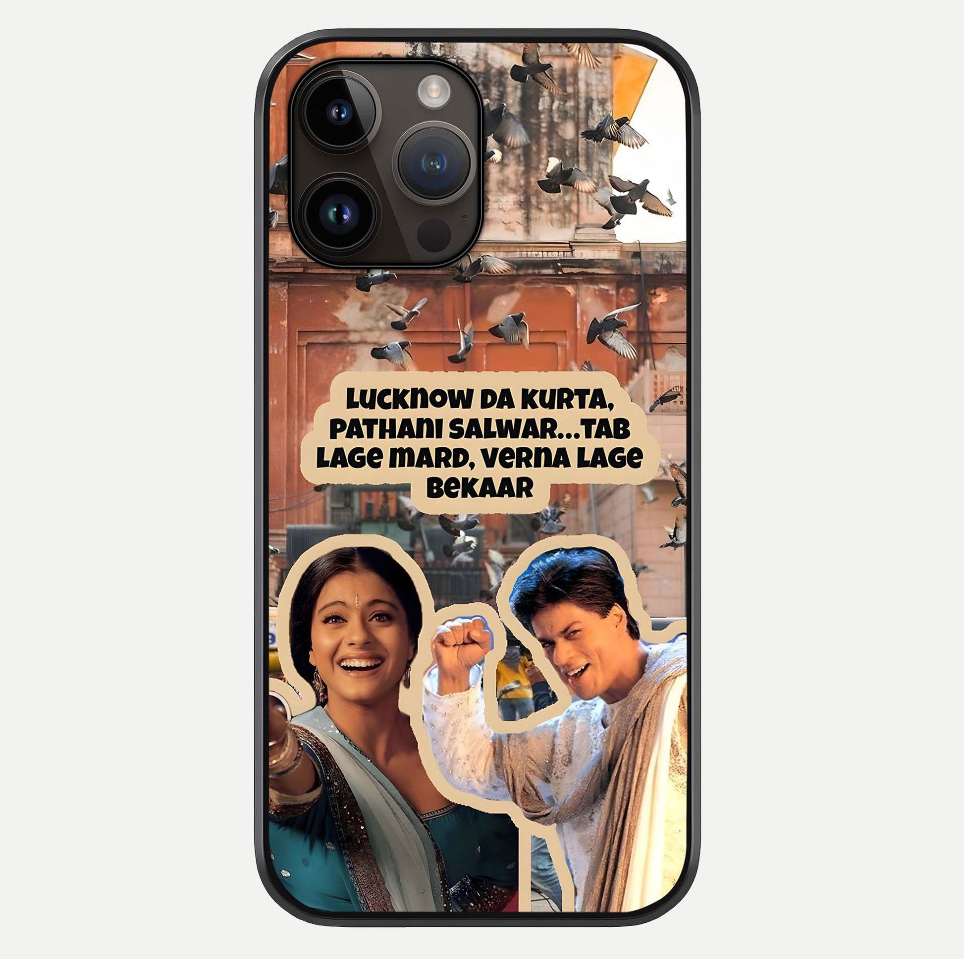 Desi Retro Vibes Glass Case For iPhone 14 Pro Max by Custom World