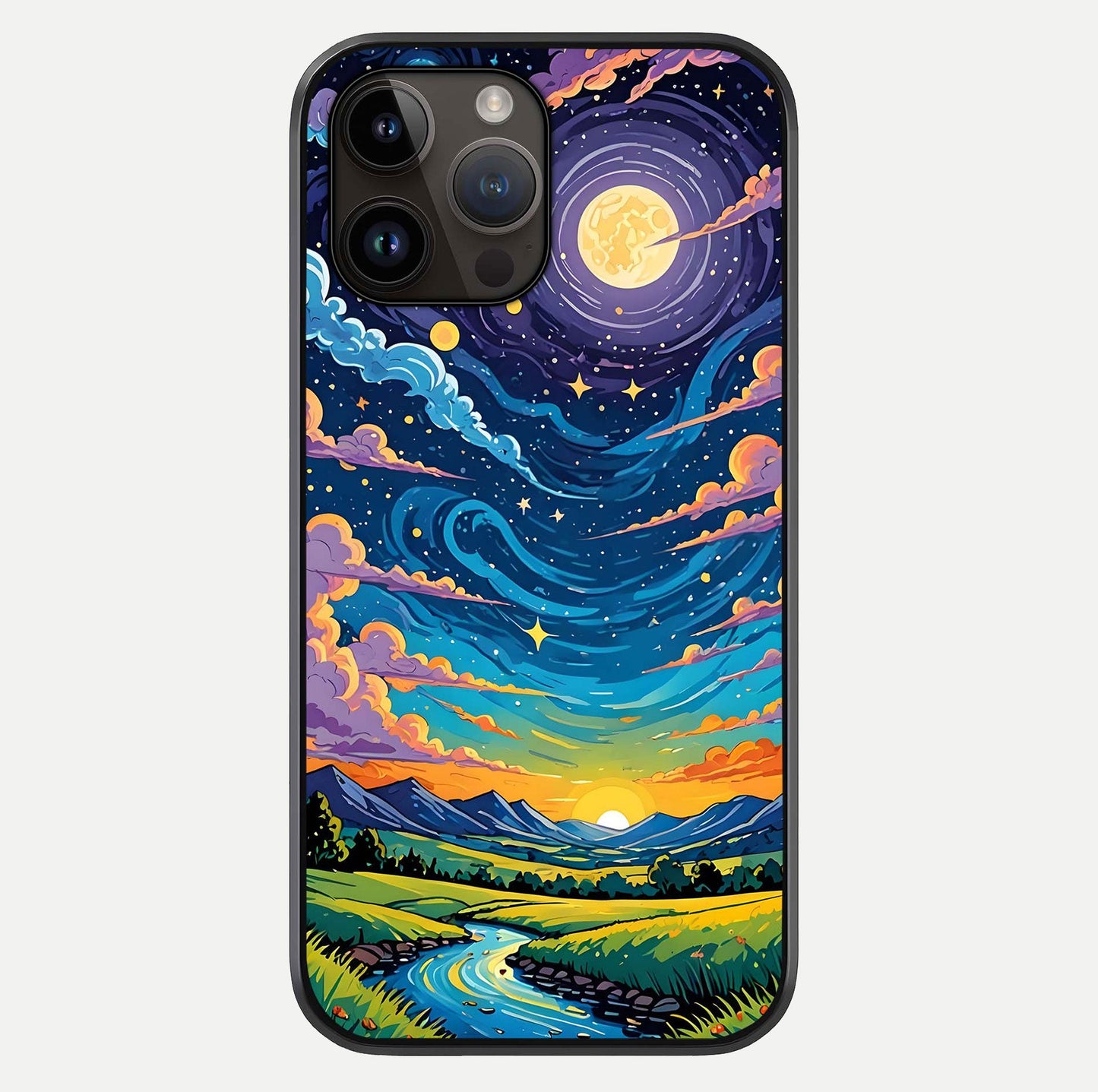 Dreamy Night Landscape Glass Case For iPhone 14 Pro Max by Custom World