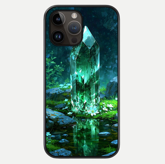 Emerald Light Crystal Glass Case For iPhone 14 Pro Max by Custom World