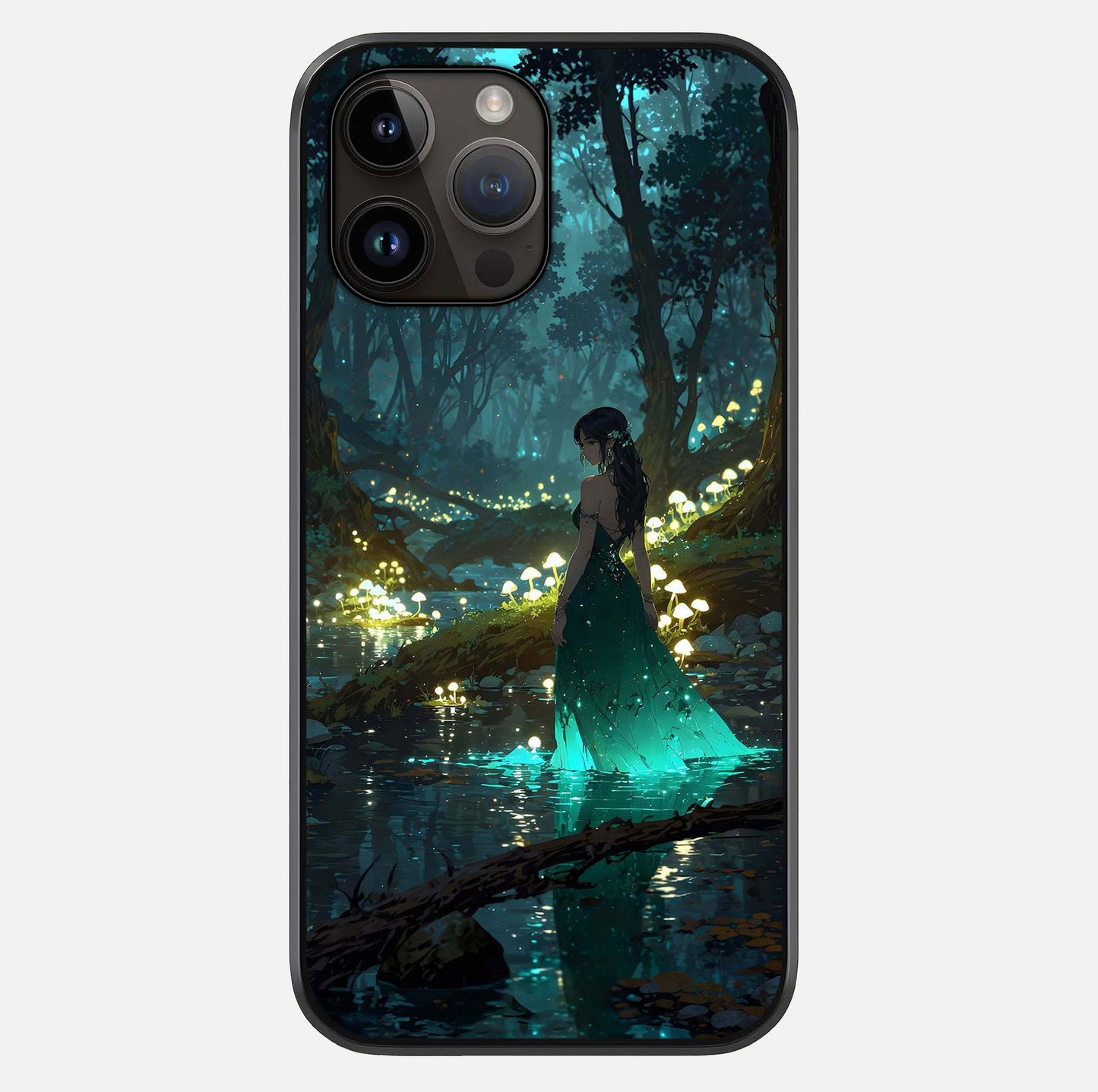 Enchanted Forest Glow Glass Case For iPhone 14 Pro Max by Custom World