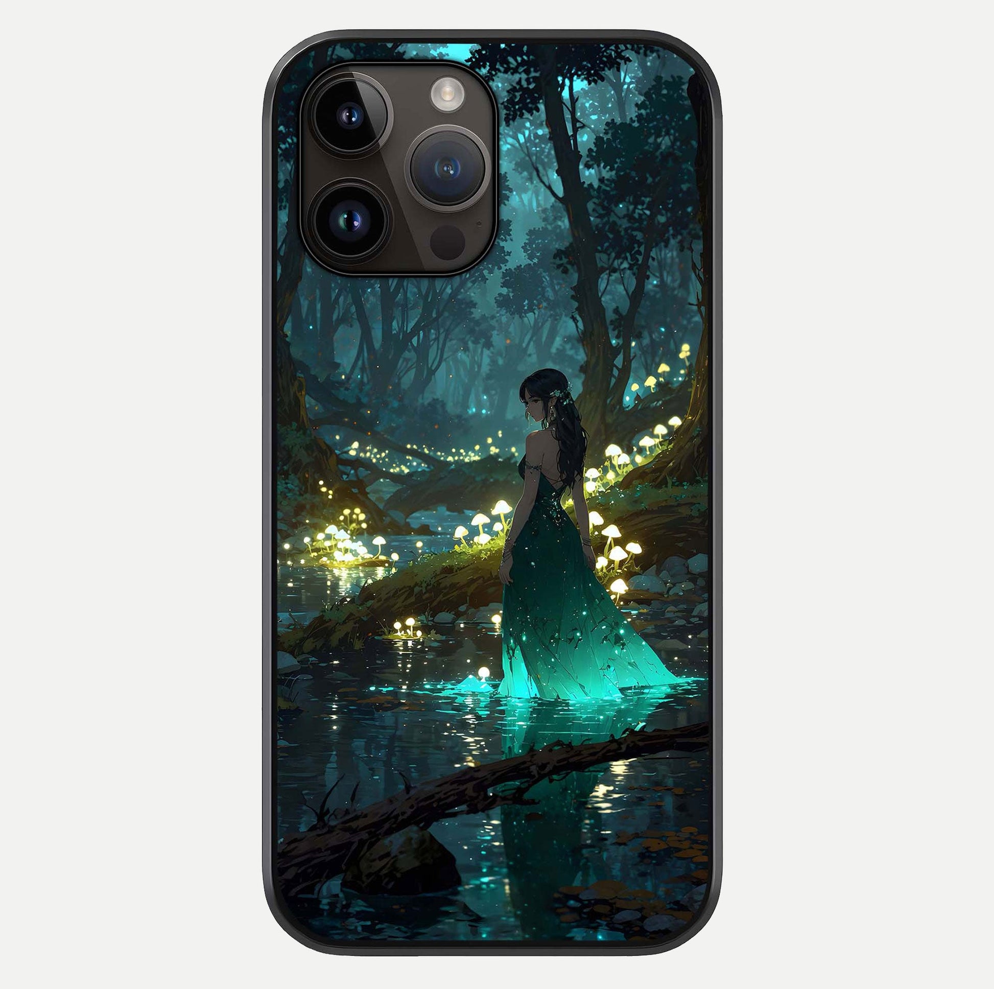 Enchanted Forest Glow Glass Case For iPhone 14 Pro Max by Custom World