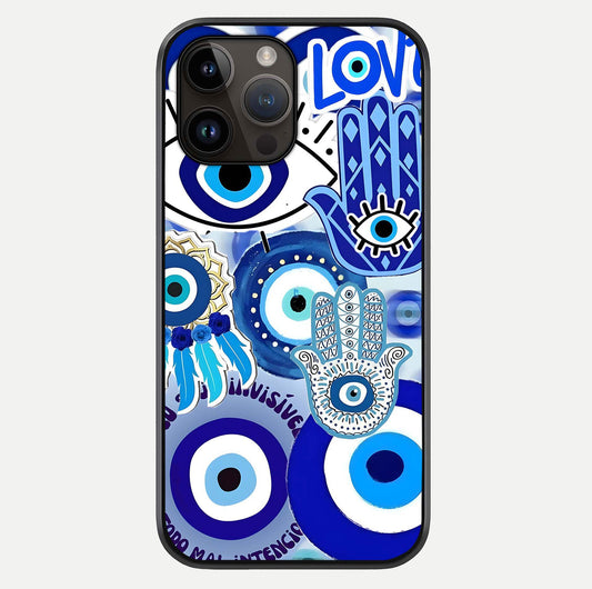 Evil Eyes Dream Glass Case For iPhone 14 Pro Max by Custom World