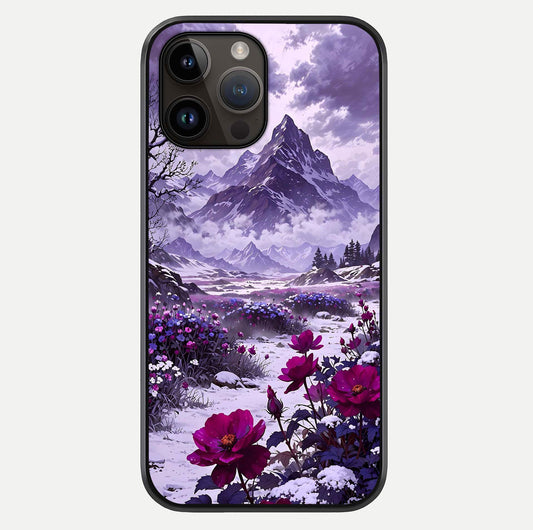 Flower Mountain View Glass Case For iPhone 14 Pro Max by Custom World