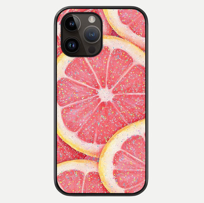 Glitter Grapefruit Glass Case For iPhone 14 Pro Max by Custom World