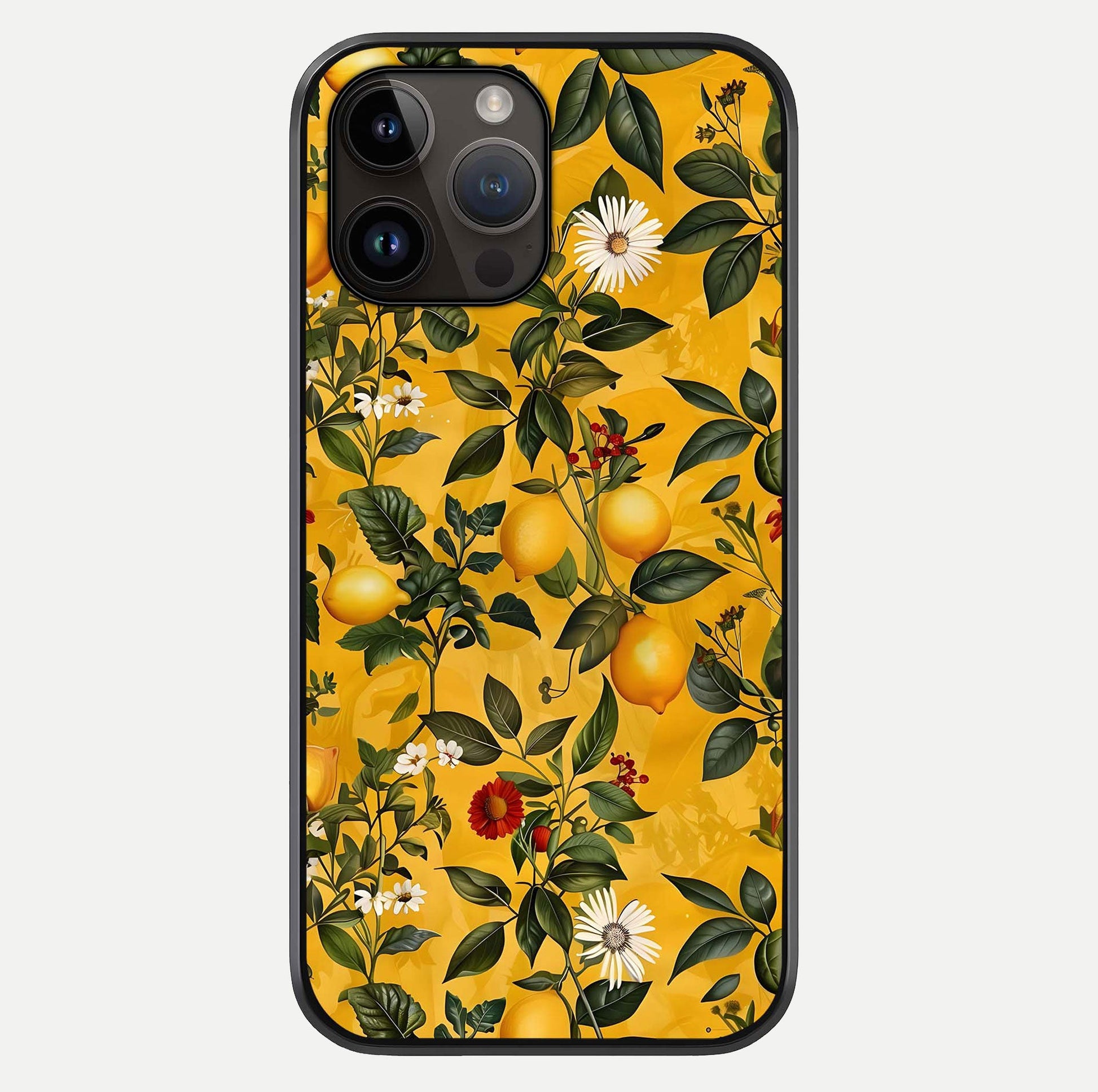 Golden Lemon Field Glass Case For iPhone 14 Pro Max by Custom World