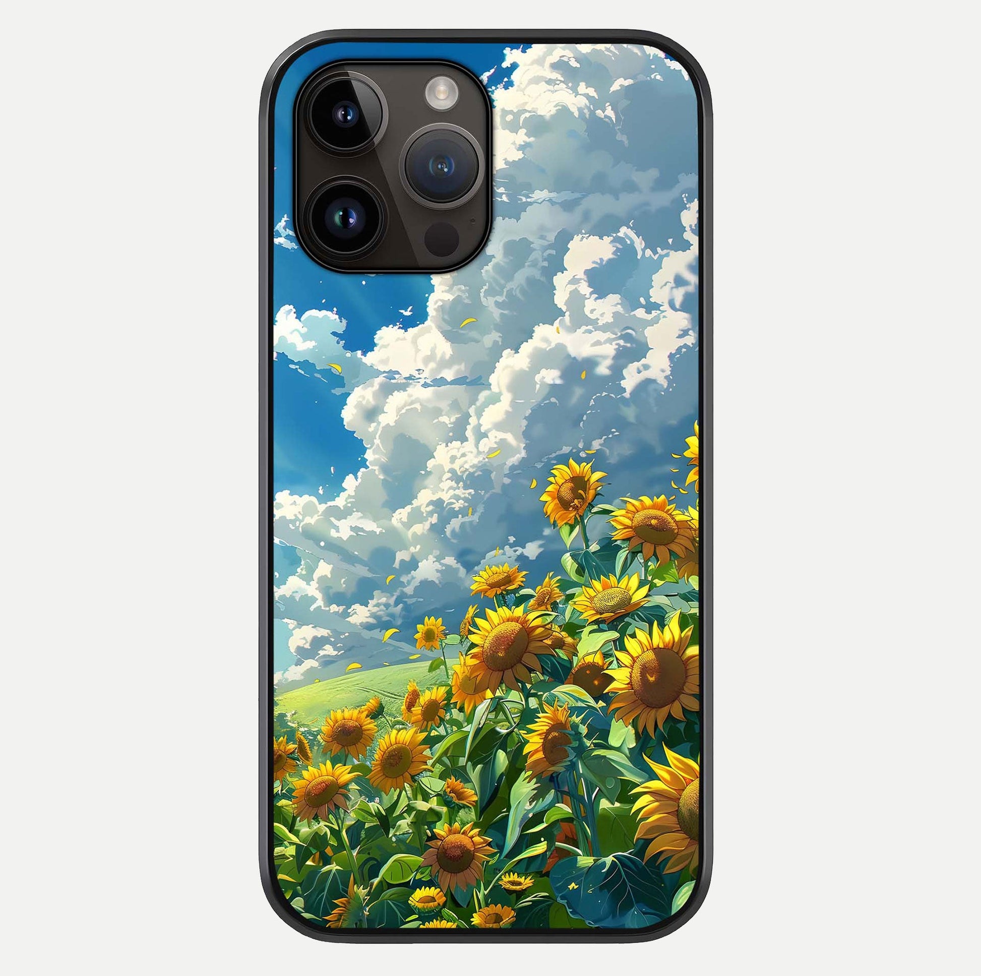 Golden Sun Glory Glass Case For iPhone 14 Pro Max by Custom World