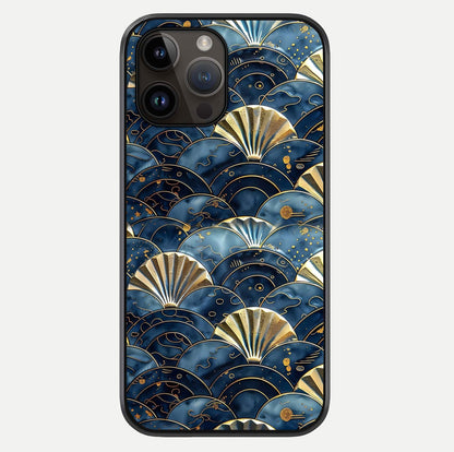 Golden Wave Luxe Glass Case For iPhone 14 Pro Max by Custom World