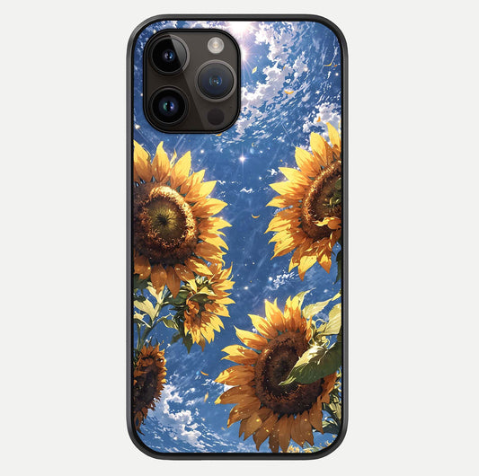 Heavenly Sunflower Rise Glass Case For iPhone 14 Pro Max by Custom World