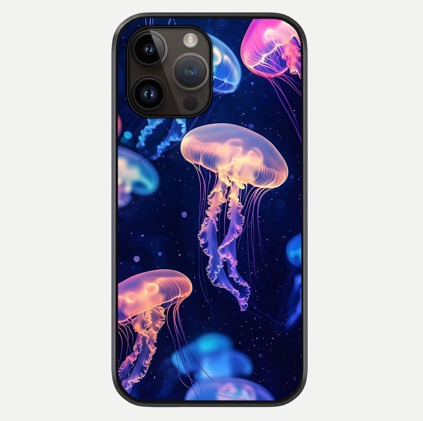 Jellyfish Pattern Glass Case For iPhone 14 Pro Max by Custom World