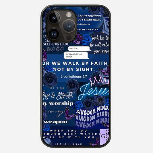 Kingdom Faith Glow Glass Case For iPhone 14 Pro Max by Custom World