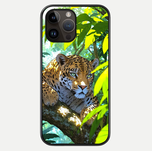 Leopard In Jungle Glass Case For iPhone 14 Pro Max by Custom World