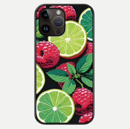 Lime & Raspberry Pattern Glass Case For iPhone 14 Pro Max by Custom World
