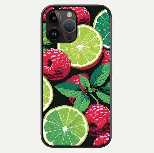Lime & Raspberry Pattern Glass Case For iPhone 14 Pro Max by Custom World