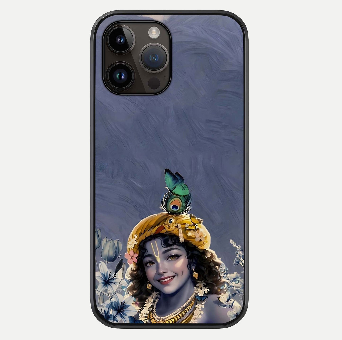 Lord Krishna Glass Case For iPhone 14 Pro Max by Custom World