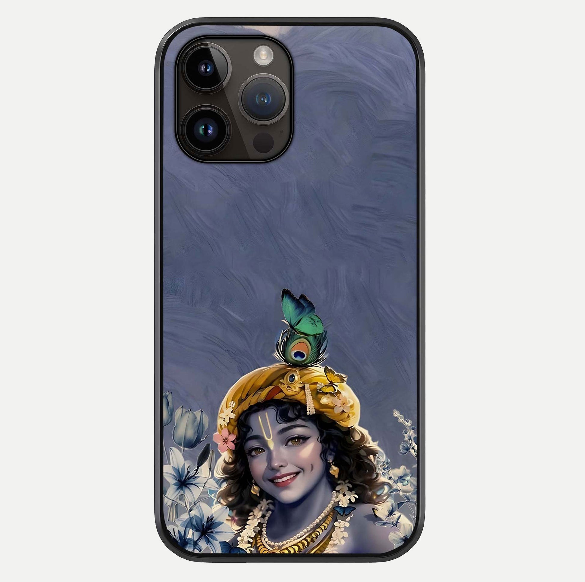 Lord Krishna Glass Case For iPhone 14 Pro Max by Custom World