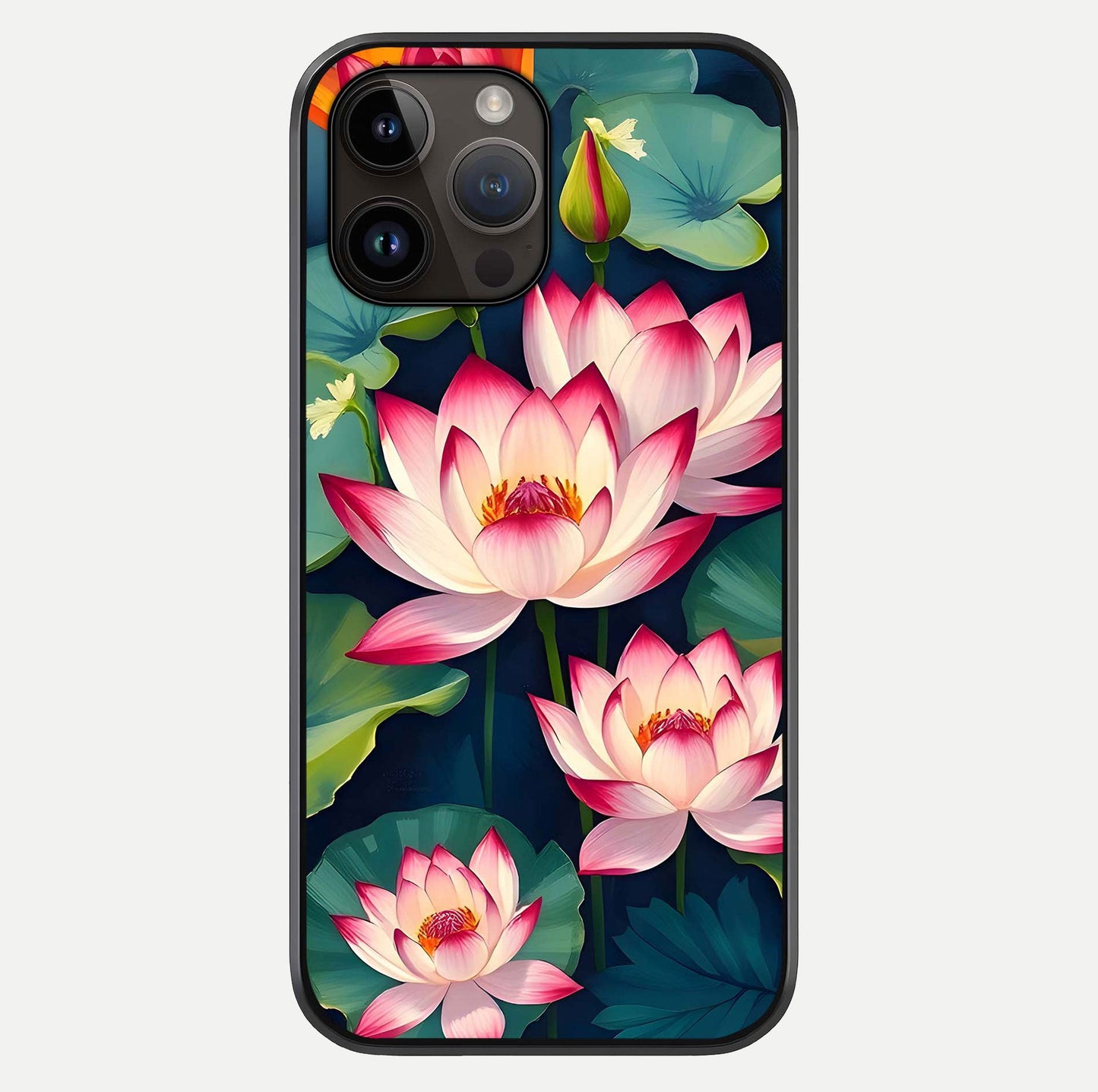 Lotus Dream Serenity Glass Case For iPhone 14 Pro Max by Custom World