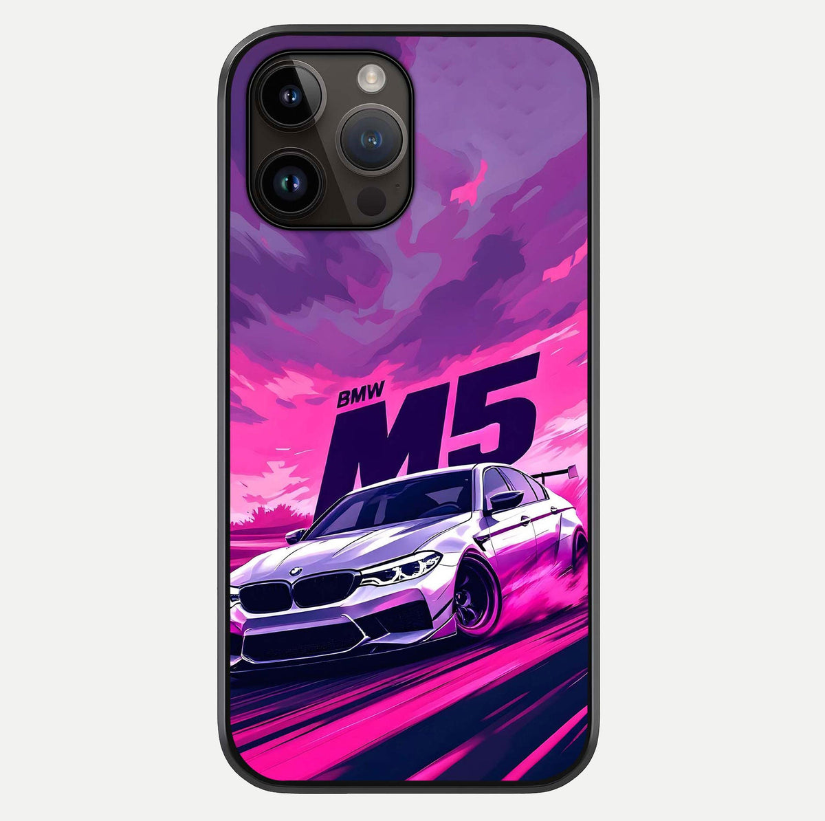 MS Neon Car Glass Case For iPhone 14 Pro Max by Custom World