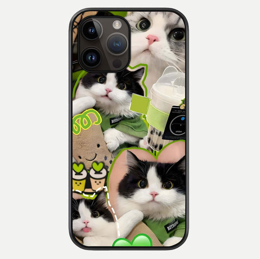 Matcha Cats Mood Glass Case For iPhone 14 Pro Max by Custom World