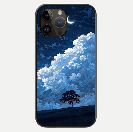 Midnight Sky Serenity Glass Case For iPhone 14 Pro Max by Custom World