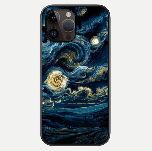 Midnight Sky Whirl Glass Case For iPhone 14 Pro Max by Custom World