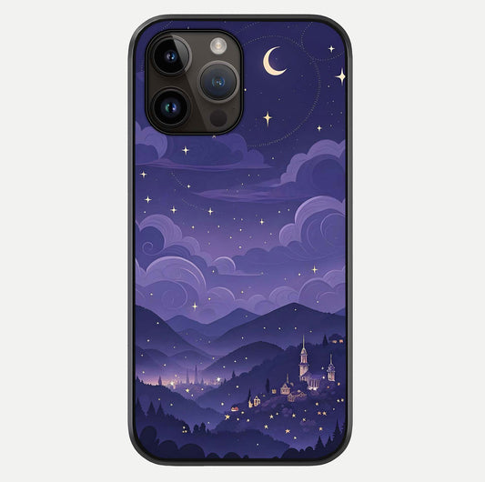 Minimal Night View Glass Case For iPhone 14 Pro Max by Custom World