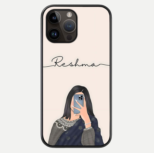 Mirror Mood Muse With Custom Name Glass Case For iPhone 14 Pro Max by Custom World