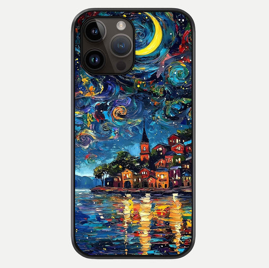 Moonlight Harbor Glow Glass Case For iPhone 14 Pro Max by Custom World