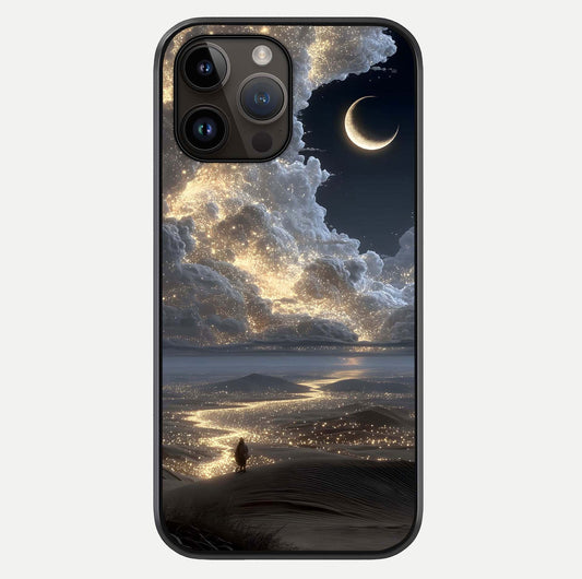 Moonlight Spark Path Glass Case For iPhone 14 Pro Max by Custom World