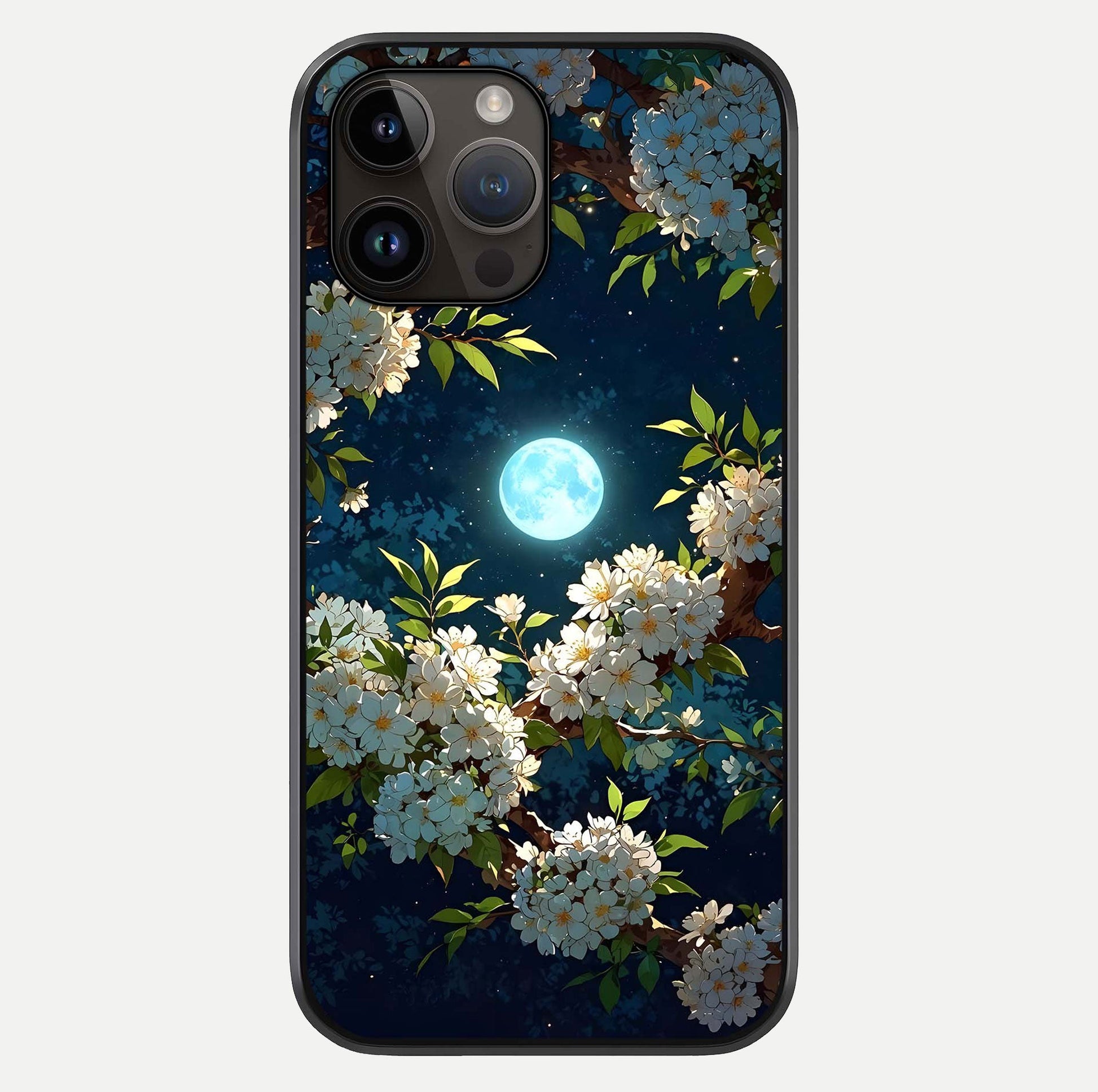 Moonlit Blossom Dream Glass Case For iPhone 14 Pro Max by Custom World