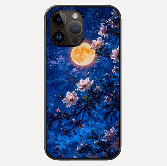 Moonlit Blossoms Night Glass Case For iPhone 14 Pro Max by Custom World