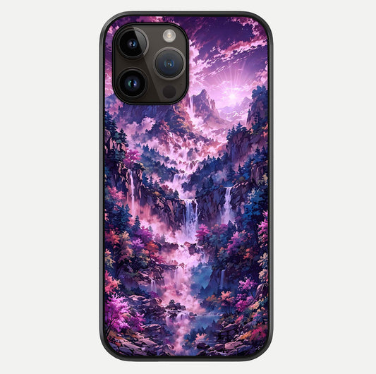 Mystic Cascade Peaks Glass Case For iPhone 14 Pro Max by Custom World