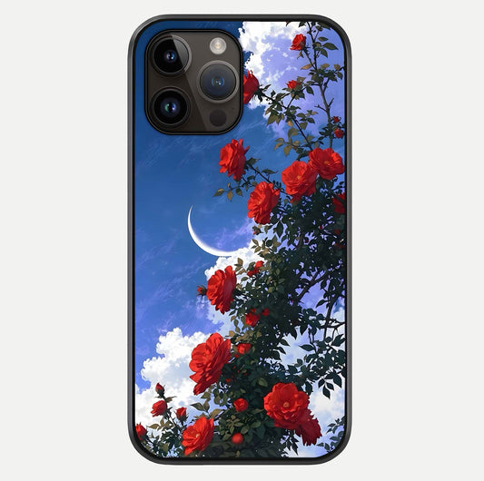 Rose Drift Flowers Glass Case For iPhone 14 Pro Max by Custom World