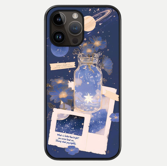 Starlit Cosmic Jar Glass Case For iPhone 14 Pro Max by Custom World