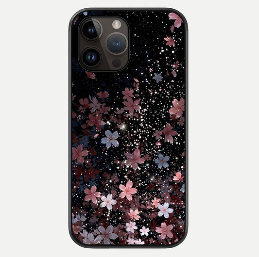 Starlit Flower Dreams Glass Case For iPhone 14 Pro Max by Custom World