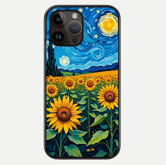 Starry Sunflower Dreams Glass Case For iPhone 14 Pro Max by Custom World