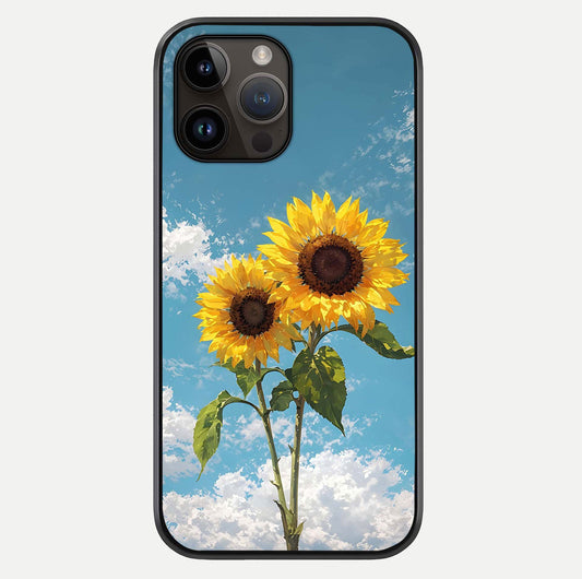 Sunflower Chic Mood Custom Name Glass Case For iPhone 14 Pro Max by Custom World