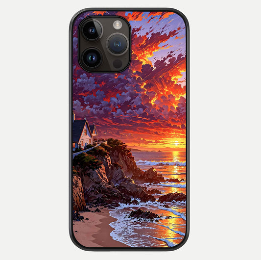 Sunset House By Sea Glass Case For iPhone 14 Pro Max by Custom World