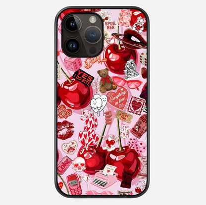 Sweet Cherry Chaos Glass Case For iPhone 14 Pro Max by Custom World