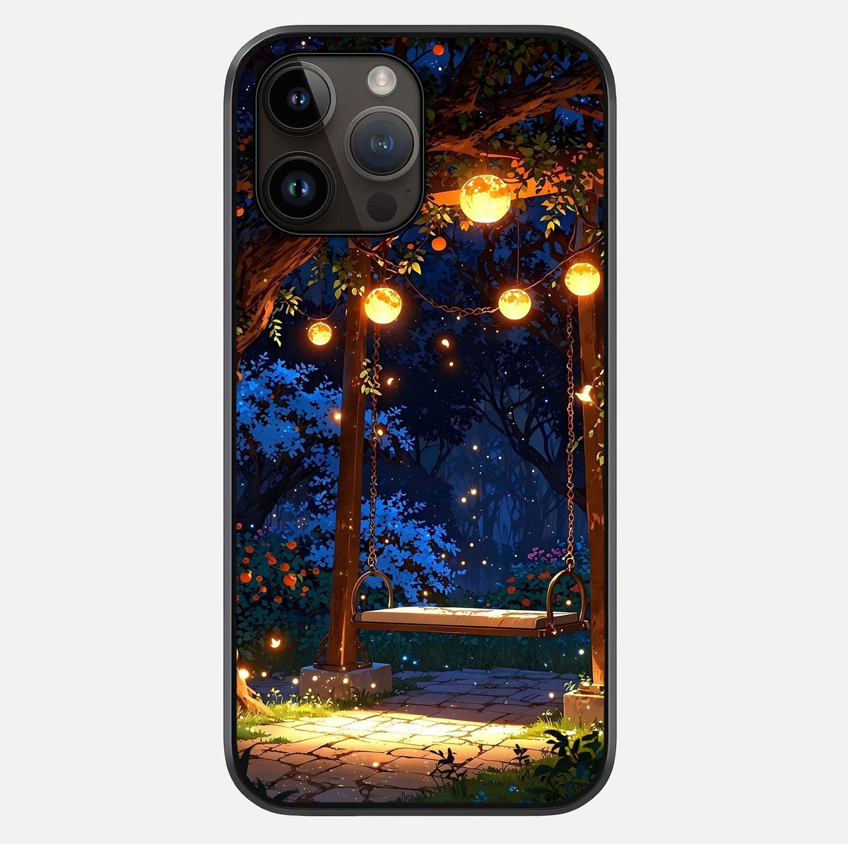 Twilight Garden Swing Glass Case For iPhone 14 Pro Max by Custom World