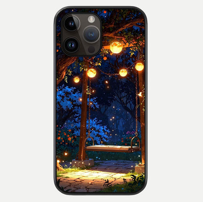 Twilight Garden Swing Glass Case For iPhone 14 Pro Max by Custom World