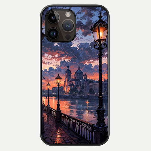 Twilight River Lights Glass Case For iPhone 14 Pro Max by Custom World