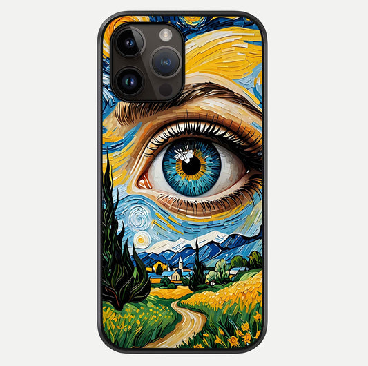 Van Gogh Eye Glass Case For iPhone 14 Pro Max by Custom World