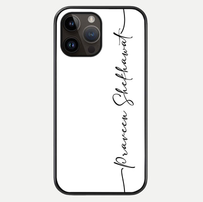 White Tune Custom Name Glass Case For iPhone 14 Pro Max by Custom World